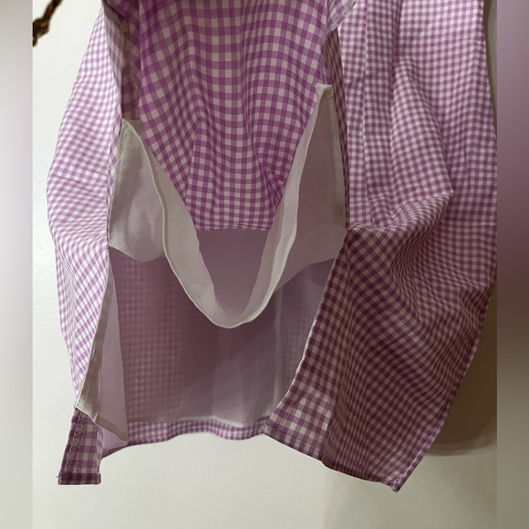 ASOS Glamorous Gingham Checkered Slit Mini Preppy Petite Shift Dress - Picture 6 of 7